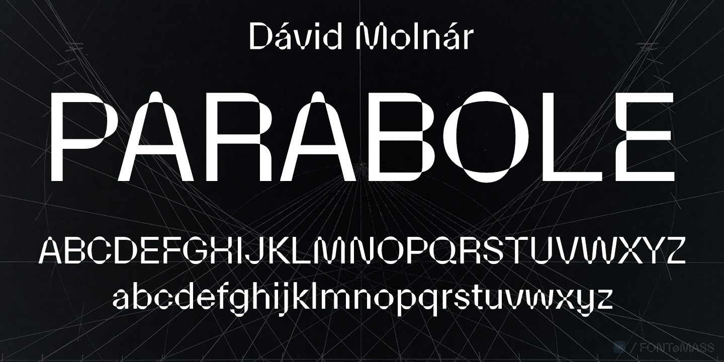 Beispiel einer Parabole-Schriftart